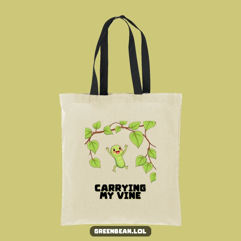 Funny String Bean Trapeze Swing Tote Bag: Joyful Veggie Carry-All Gift