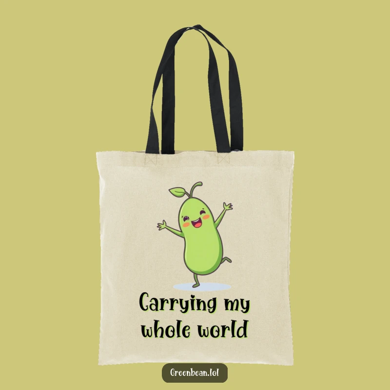 Funny Green Bean Cartwheel Tote Bag: Stylish & Hilarious Vegetable Carry-All