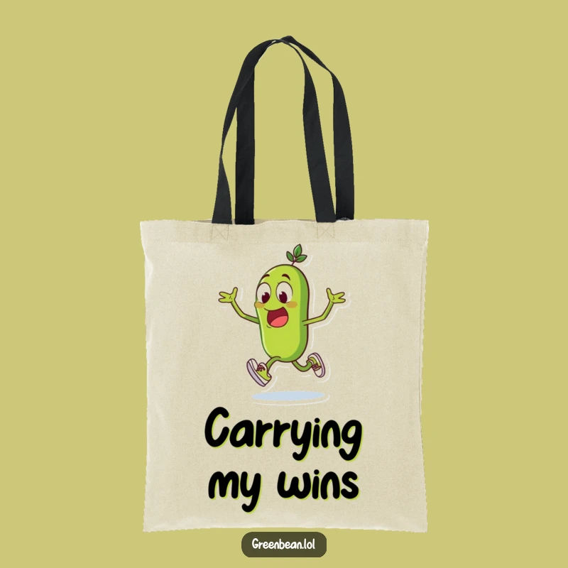 Funny Green Bean Gym Tote Bag: Hilarious Sprinter Carry-All - Excellent Funny Gift!