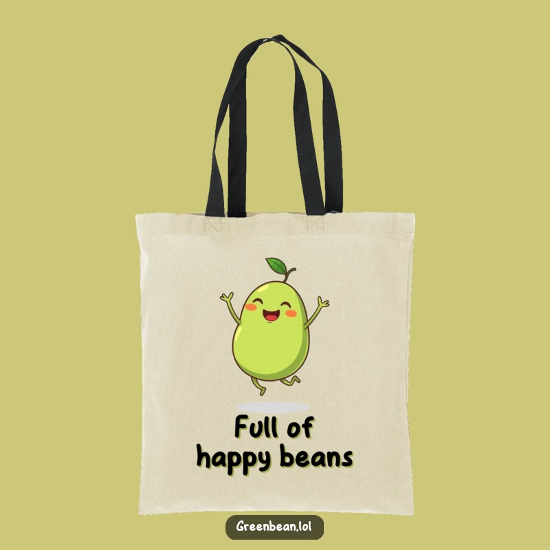 Funny Tote Bag: Dancing Green Bean - Carry Your Joy