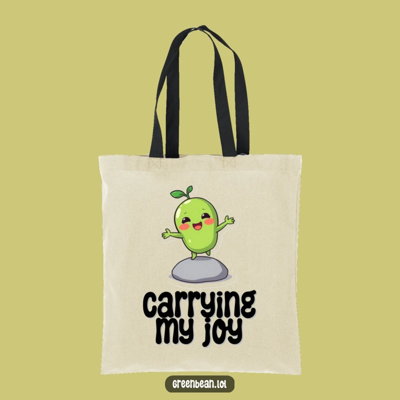 Funny Bouncing Green Bean Tote Bag: Carry Your Joy with Comedic Vegetable Flair