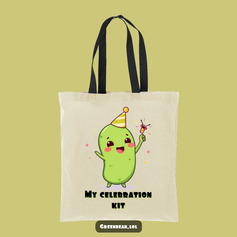 Funny Green Bean Party Popper Tote Bag: Carry Your Celebrations Everywhere