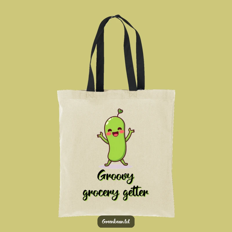 Funny Green Bean Shimmy Tote Bag: Lively Dance Style, Perfect Eco-Friendly Gift