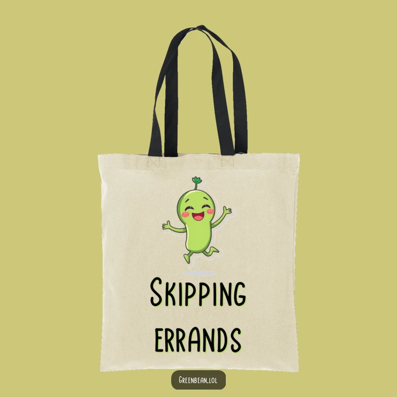 Funny Green Bean Skipping Tote Bag: Carry Your Joy, Ideal Funny Gift for Shoppers