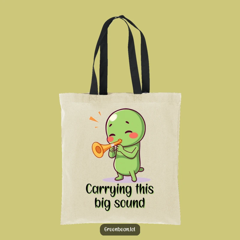 Funny Green Bean Trumpeter Tote Bag: Carry Your Tunes and Laughs in Style!