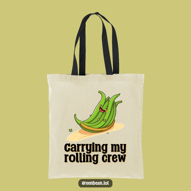 Funny Tote Bag: Rolling Green Beans - Carry Your Giggles