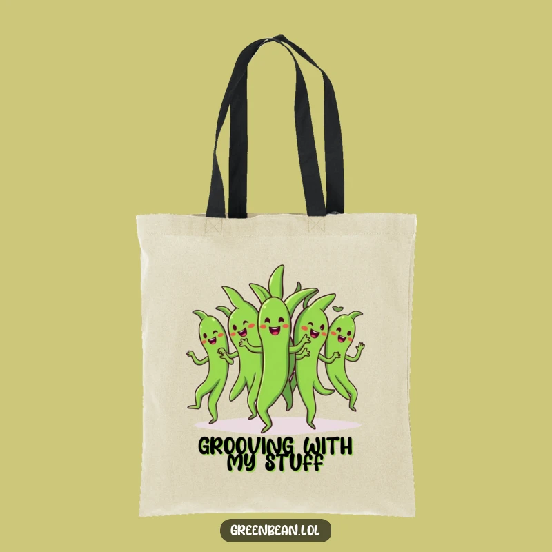 Funny Dancing Green Beans Tote Bag: Stylish & Hilarious Group Vegetable Carrier