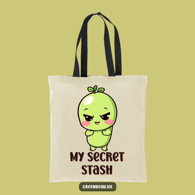 Funny Green Bean Wink Tote Bag: Carry Your Charm Everywhere